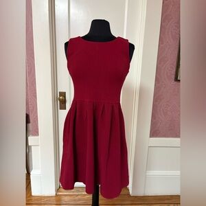Ganni Red Textured Midi Dress